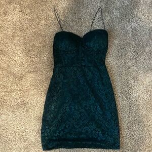 B Darlin Black Spaghetti Strap Bodycon Dress
